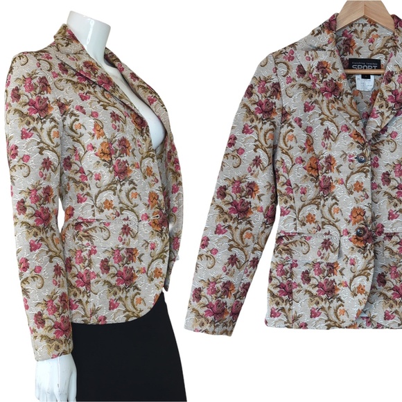 Vintage Jackets & Blazers - Vintage Floral Carpet Bag Blazer Jacket